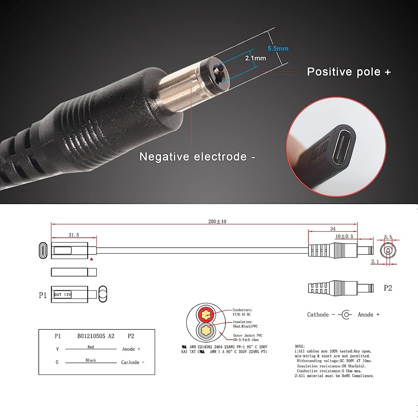 12V DC Barrel Adapter Accessories